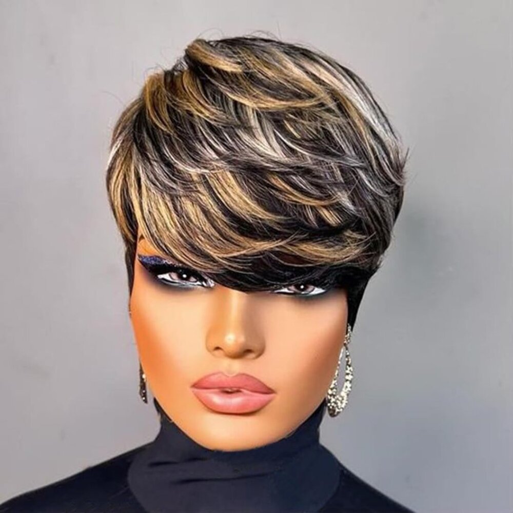 Chic Pixie Cut Human Hair Wig For Black Women Sho… - image 2